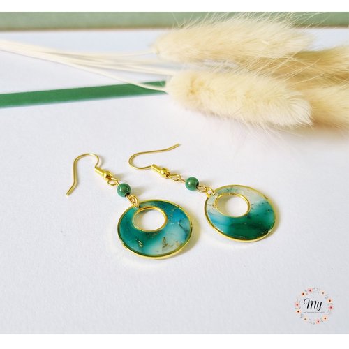 Boucles d'oreilles green forest