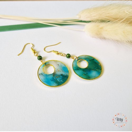 Boucles d'oreilles green forest