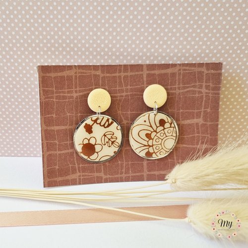 Boucles d'oreilles douceurs d'été beiges