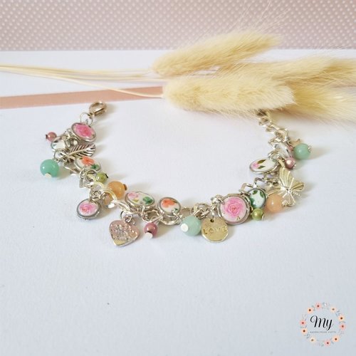 Bracelet à breloques secret de roses