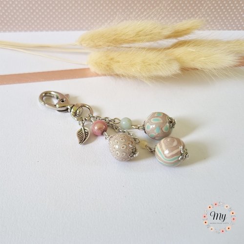 Bijou de sac 3 perles douceurs d'été feuille