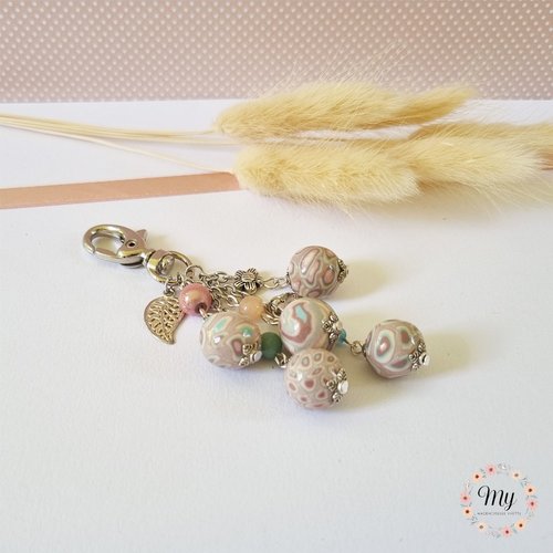 Bijou de sac 5 perles douceurs d'été feuille love