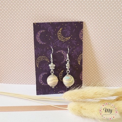 Boucles d'oreilles pendantes douceurs d'été fleur 2