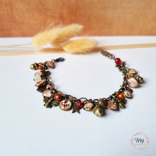 Bracelet à breloques "bouquet d'automne"