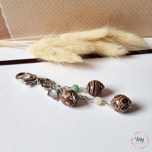 Bijou de sac 3 perles chocolat