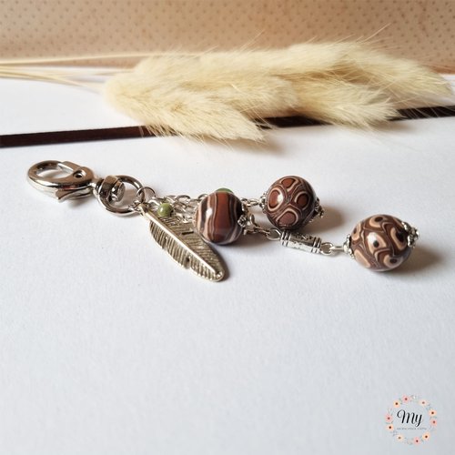 Bijou de sac 3 perles chocolat 2