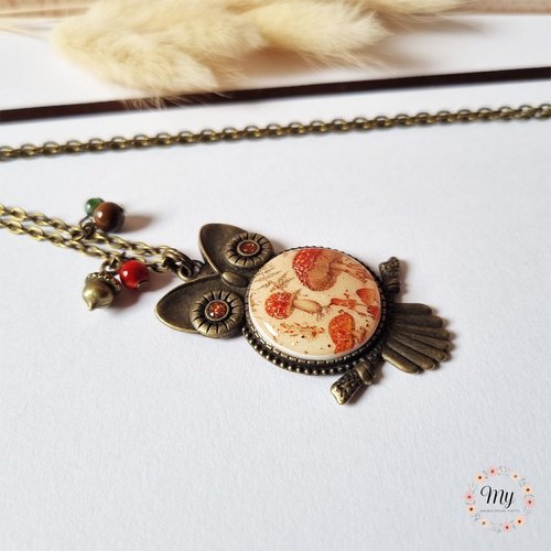 Collier "champignons" chouette