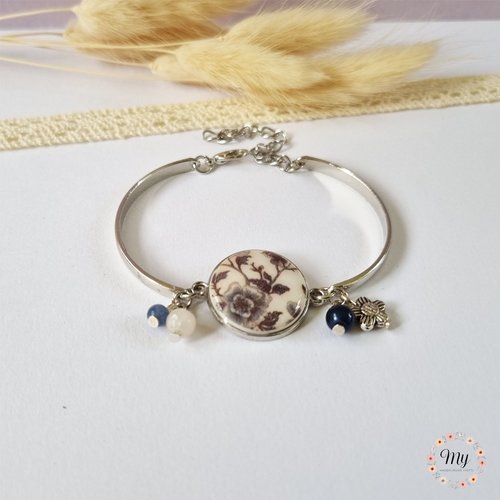 Bracelet "fleurs bleues"