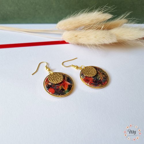 Boucles d'oreilles "fleurs de noël"