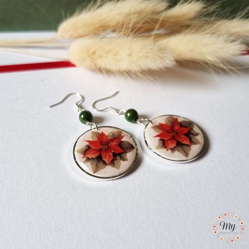 Boucles d'oreilles "étoile de noël"2