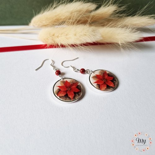 Boucles d'oreilles "étoile de noël"4