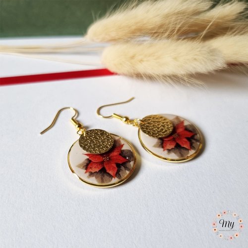 Boucles d'oreilles "étoile de noël"3