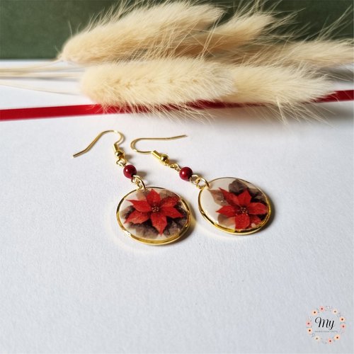 Boucles d'oreilles "étoile de noël"