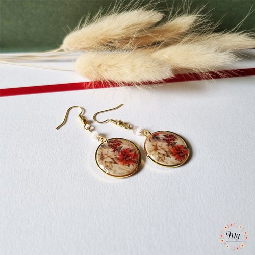 Boucles d'oreilles "poinsettias"