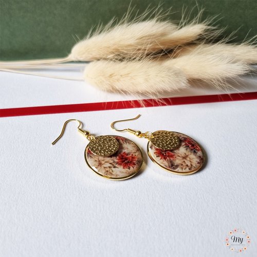 Boucles d'oreilles "étoile de noël"3