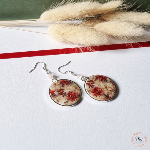 Boucles d'oreilles "poinsettias"3