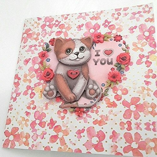 Carte Scrapbooking Romantique Ourson Carte Toute Occasion Nouvel An St Valentin Mariage Fiancailles Anniversaire Faire Part Un Grand Marche