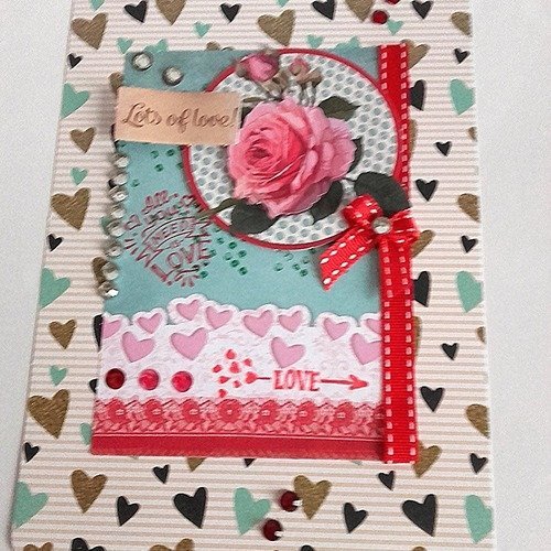 Carte Scrapbooking Romantique Shabby Carte Toute Occasion Mariage Fiancailles Anniversaire Vacances Faire Part Un Grand Marche