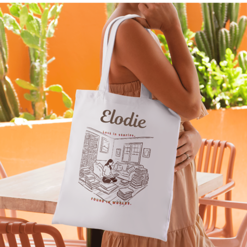 Fourre-tout personnalisé, shopping, tote bag tissu blanc, personnalisable "pause lecture",cadeau pour lectrice, maman, mamie, maman,