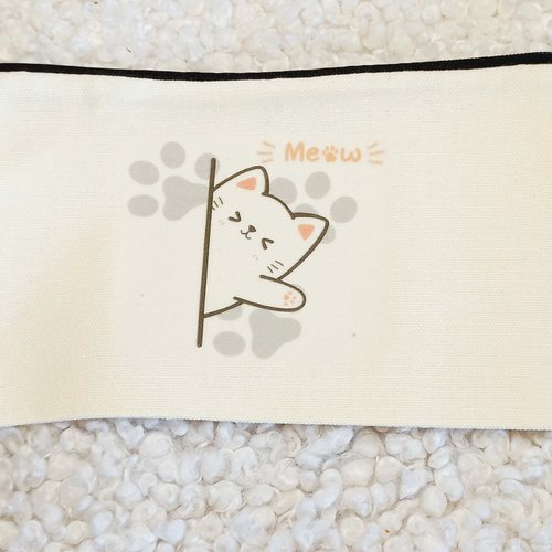 Trousse personnalisable en tissu crème – pochette à personnaliser, cadeau pour épouse, maman, amie, sœur, écolier, maîtresse