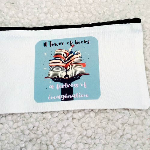 Trousse personnalisable en tissu crème – pochette à personnaliser, cadeau pour épouse, maman, amie, sœur, écolier, maîtresse