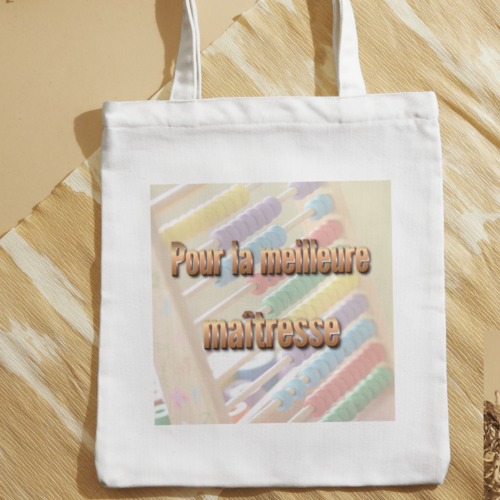 Sac fourre-tout, shopping, plage, bibliothèque "pour la meilleure maîtresse" choisissez votre propre texte. design unique conçu par moi