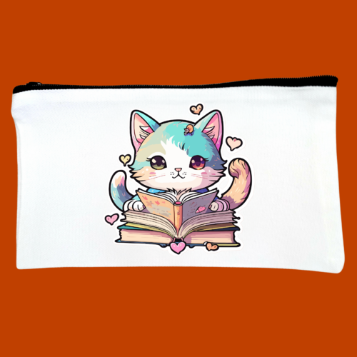 Trousse personnalisable en tissu blanc/crème – pochette à personnaliser, cadeau pour épouse, maman, amie, sœur, écolier, maîtresse