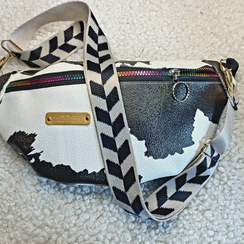 Sac banane simili cuir peau de vache , esprit sauvage, sac bandoulière réglable, cadeau pour épouse, maman, mamie, maîtresse