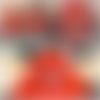 Boucles d'oreilles tissage brick stitch, perles miyuki, couleurs rouge, orange, corail, vert d'eau, argent, crochet d'oreilles argent 925