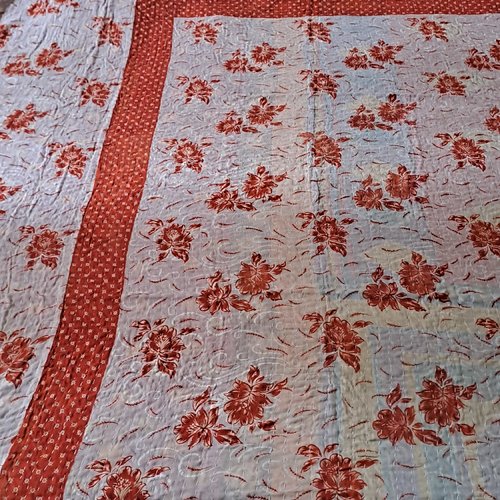 Plaid kantha indien 137 cm x 214 cm