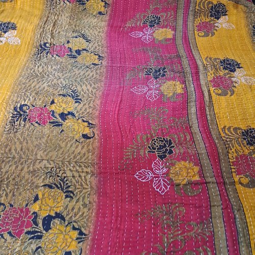 Plaid kantha indien 138 cm x 216 cm