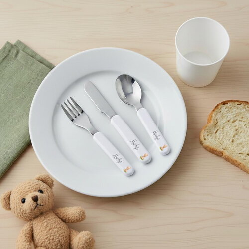 Set couverts ours - en inox, personnalisés pour enfants
