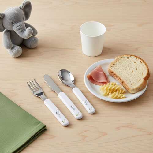 Set couverts eléphant - en inox, personnalisés pour enfants