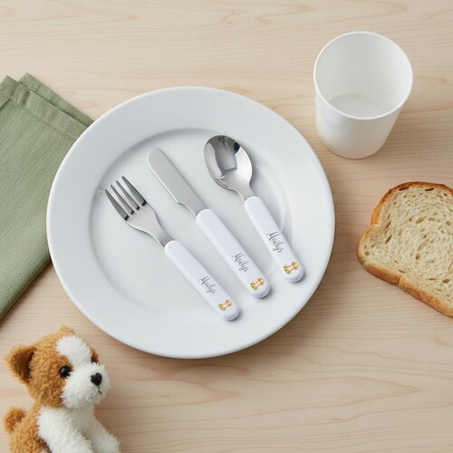 Set couverts chien - en inox, personnalisés pour enfants
