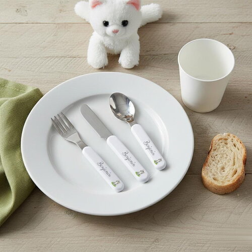 Set couverts chat - en inox, personnalisés pour enfants