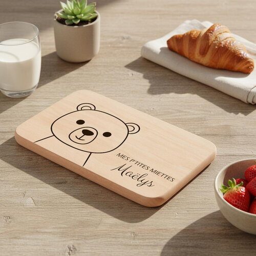 Planche à petit-déjeuner personnalisée pour enfant décor ours