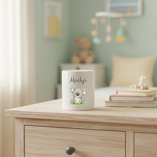 Tirelire céramique personnalisée pour enfant décor koala