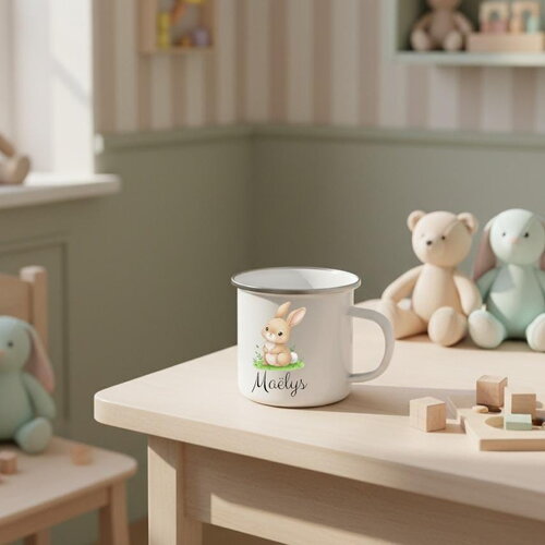 Tasse enfant personnalisée - mug pour garçon - fille décor lapin