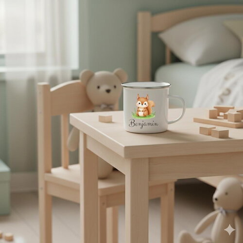 Tasse enfant personnalisée - mug pour garçon - fille décor écureuil