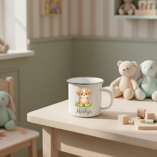 Tasse enfant personnalisée - mug pour garçon - fille décor chien