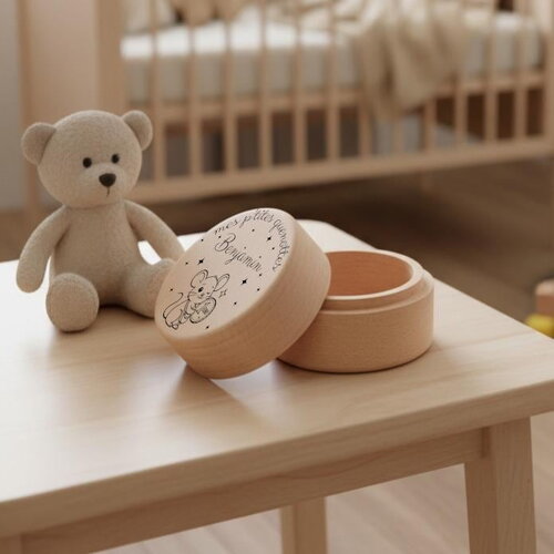 Boîte à dents de lait personnalisée en bois - bébé ou enfant | souris pièce