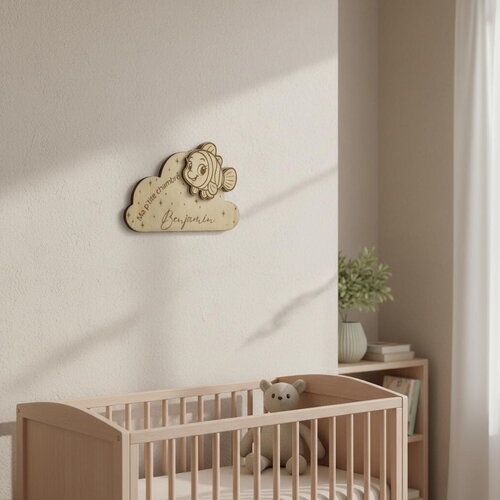 Plaque personnalisée pour chambre d'enfant, décor poisson