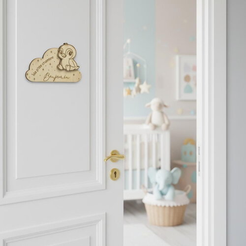 Plaque personnalisée pour chambre d'enfant, décor pingouin