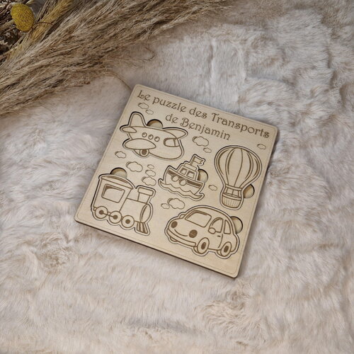 Puzzle bois personnalisé - transports