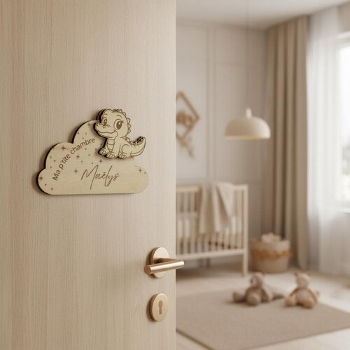 Plaque personnalisée pour chambre d'enfant, décor crocodile