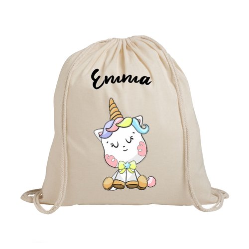 Sac A Dos Sac Enfant Sac Creche Sac Doudou Sac Prenom Rentree Scolaire Cartable Licorne Coton Naturel Un Grand Marche