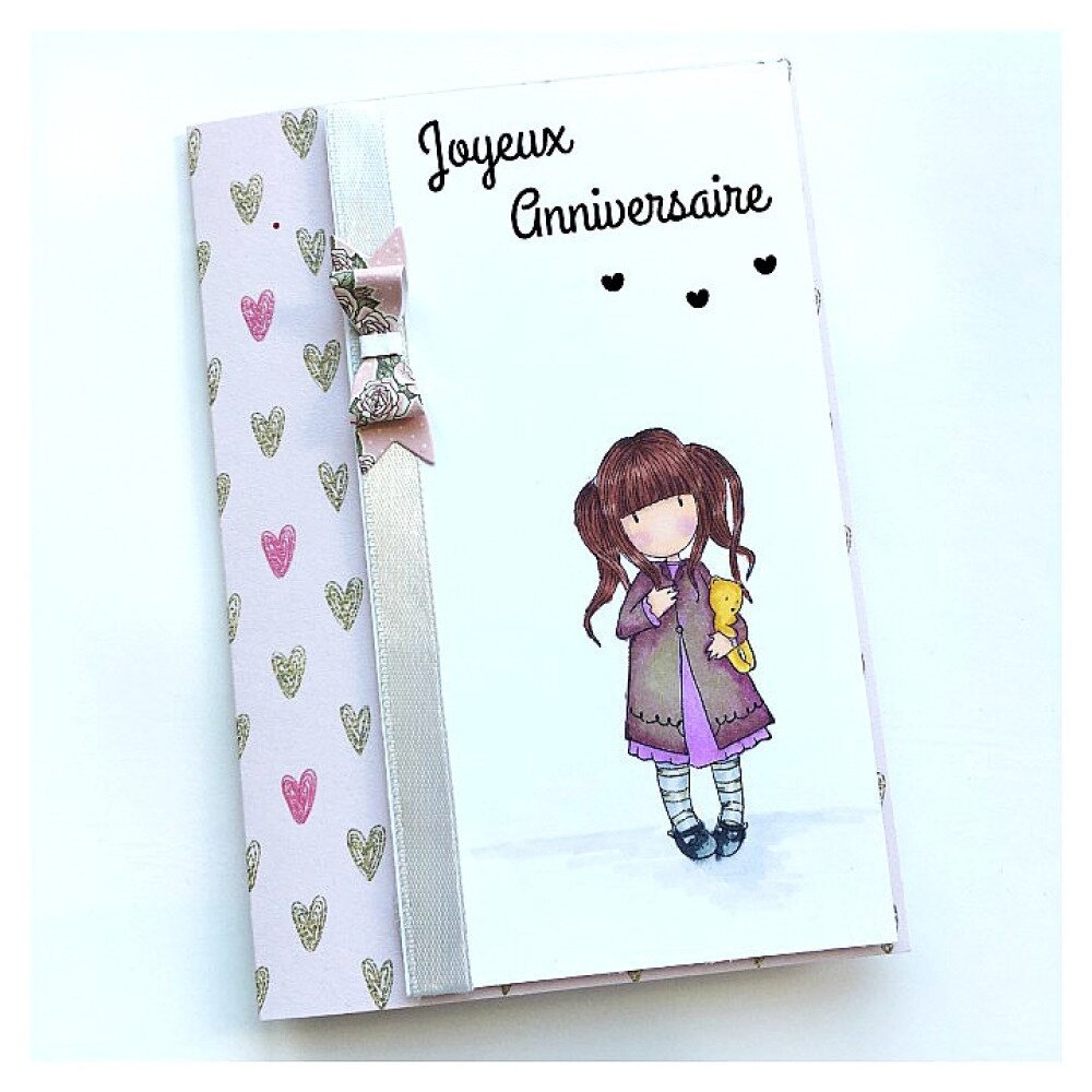 Carte Anniversaire Faite Main Petite Fille Gris Rose Un Grand Marche