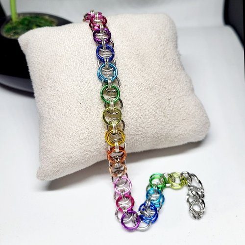 Bracelet chainmaille helm rainbow
