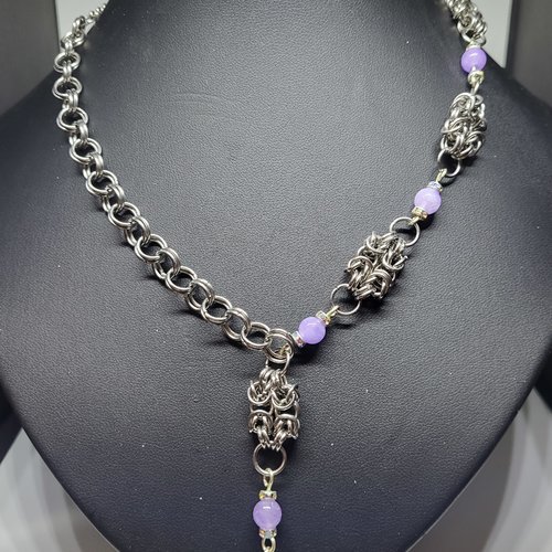 Collier chainmaille bizantin asymétrique