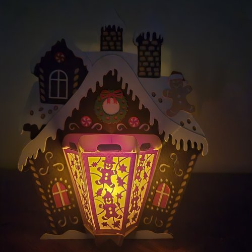 Lanterne maison de pain d'épice
